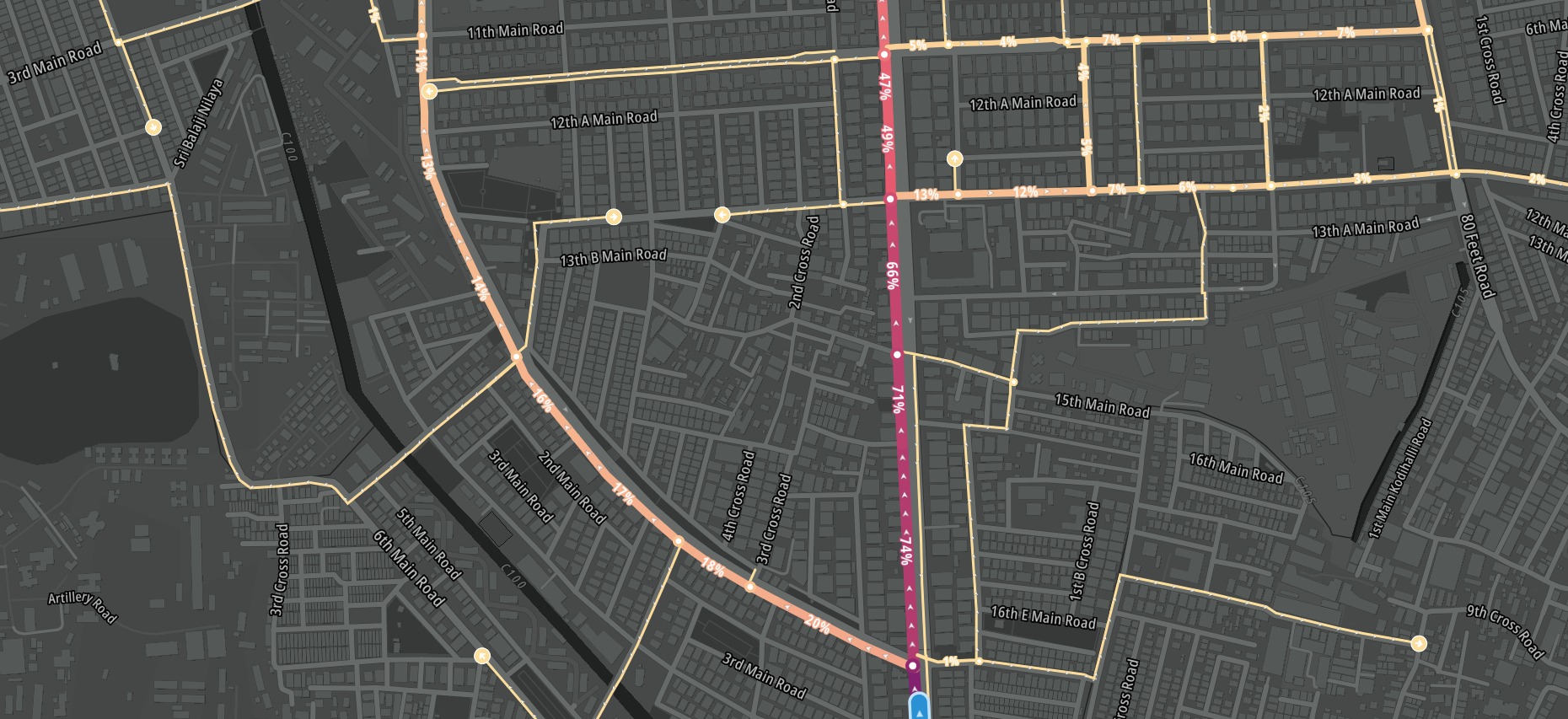 20% of those trips turned onto Double Road
