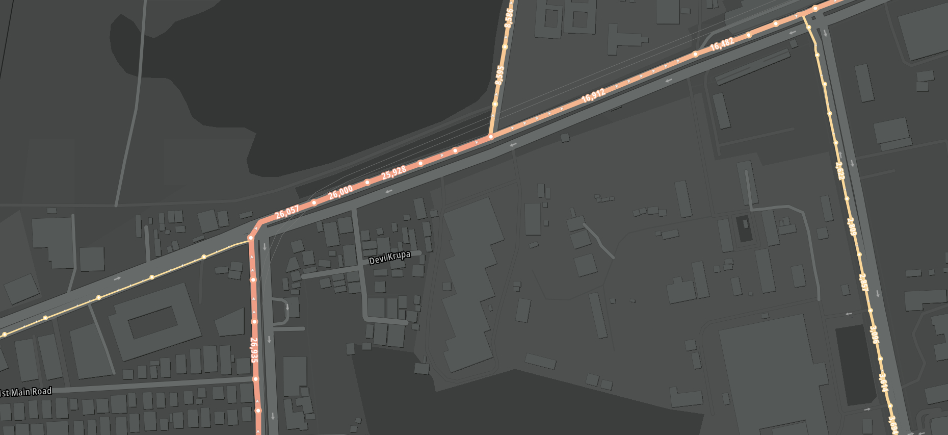 Only around 29,000 trips leave Indiranagar onto Old Madras Road